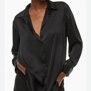 ZARA Black Satin Blouse